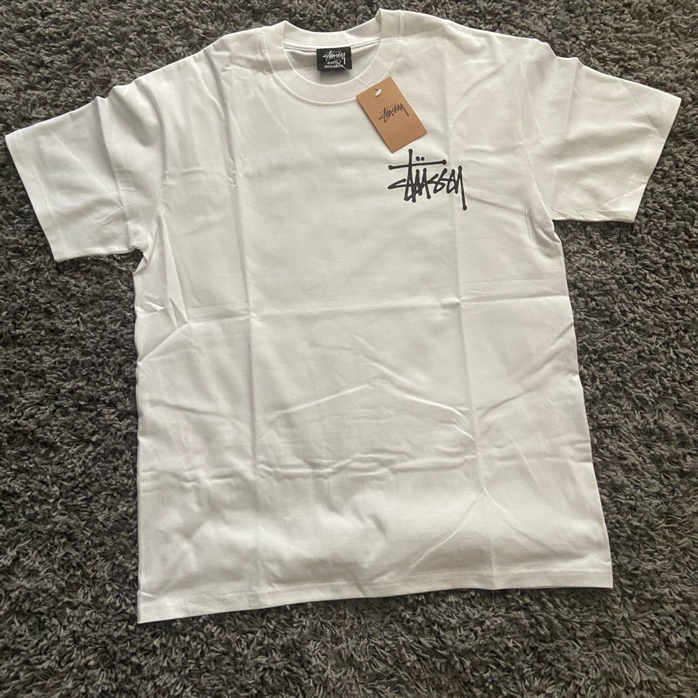 plain white stussy tshirt